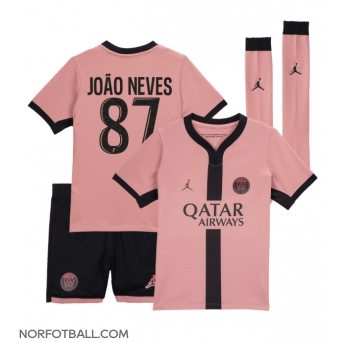 Billige Fotballdrakt Paris Saint-Germain Joao Neves #87 Replika Tredjedraktsett Barn 2024-25 Kortermet (med bukser)